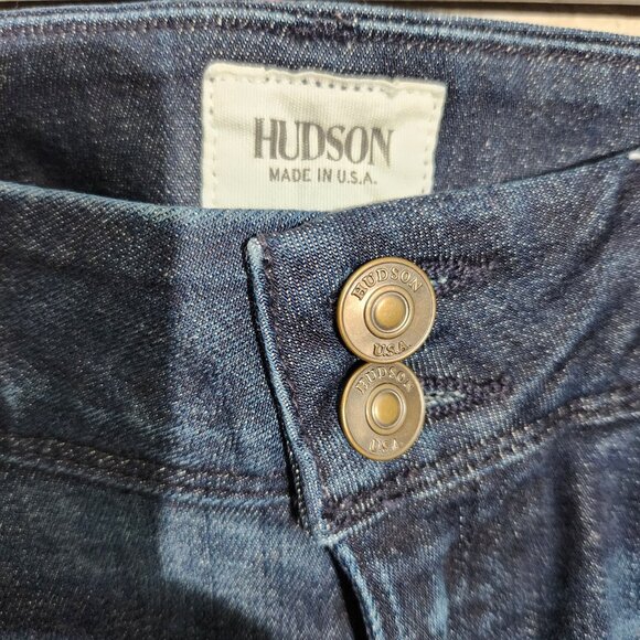 Hudson Beth Baby Boot Jeans Dark Wash Bootcut Size 28 actual 31 - Picture 2 of 14